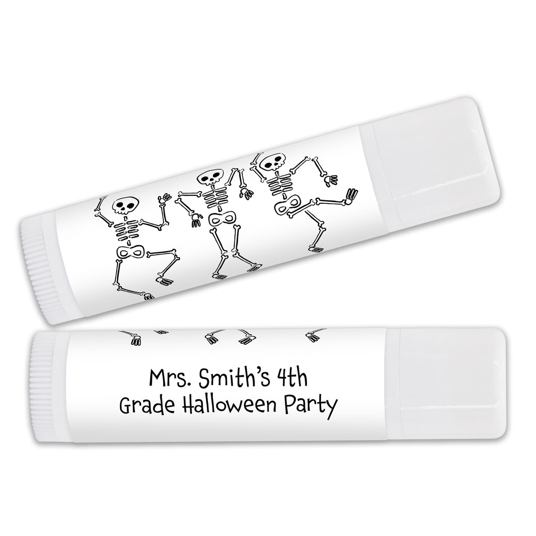 Halloween Lip Balm Favors, Trunk or Treat Gifts, Halloween Classroom Treats, Dancing Skeletons