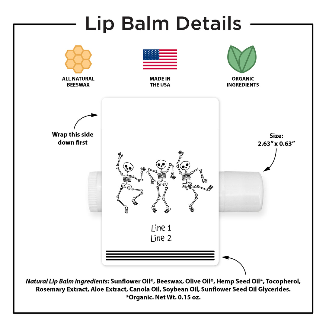 Halloween Lip Balm Favors, Trunk or Treat Gifts, Halloween Classroom Treats, Dancing Skeletons