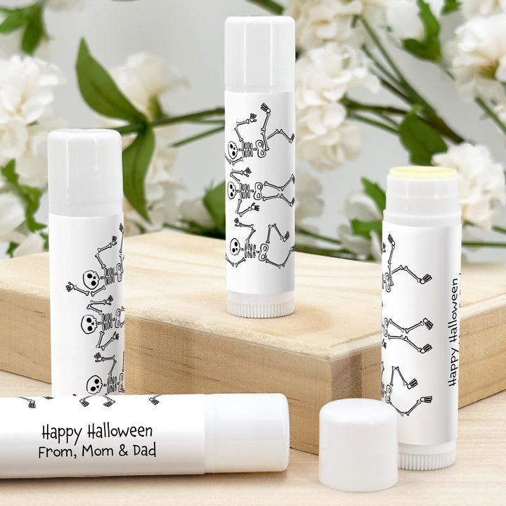 Halloween Lip Balm Favors, Trunk or Treat Gifts, Halloween Classroom Treats, Dancing Skeletons