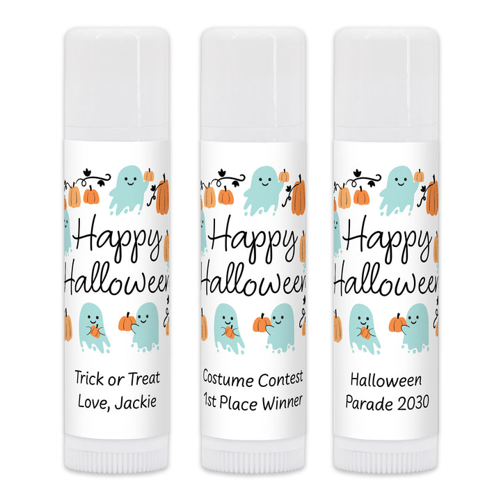Halloween Lip Balm Favors, Trunk or Treat Gifts, Halloween Classroom Treats, Pumpkin Patch Ghosts