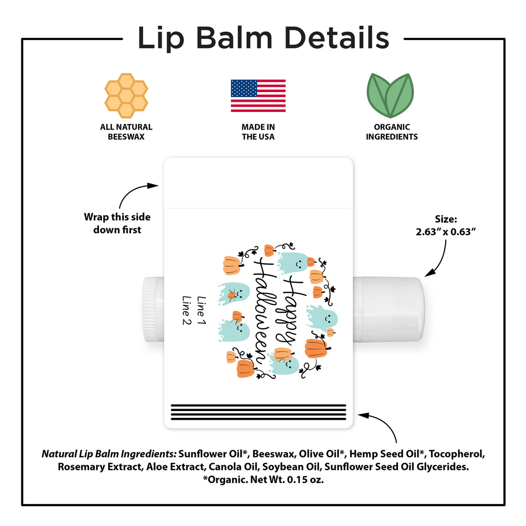 Halloween Lip Balm Favors, Trunk or Treat Gifts, Halloween Classroom Treats, Pumpkin Patch Ghosts