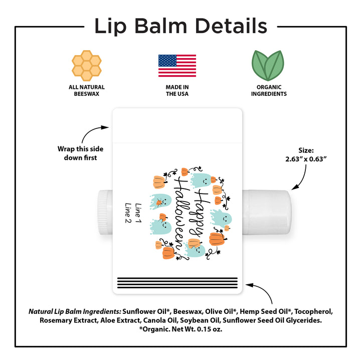 Halloween Lip Balm Favors, Trunk or Treat Gifts, Halloween Classroom Treats, Pumpkin Patch Ghosts
