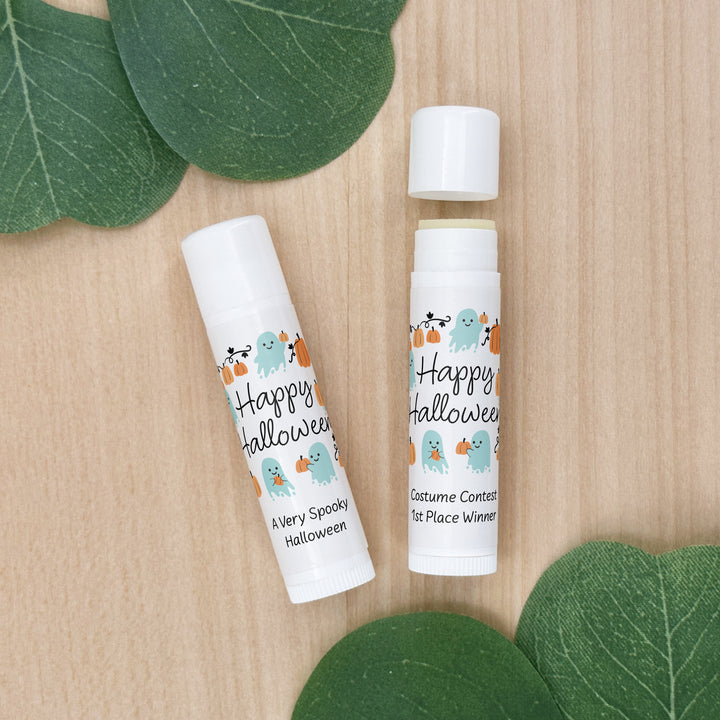Halloween Lip Balm Favors, Trunk or Treat Gifts, Halloween Classroom Treats, Pumpkin Patch Ghosts