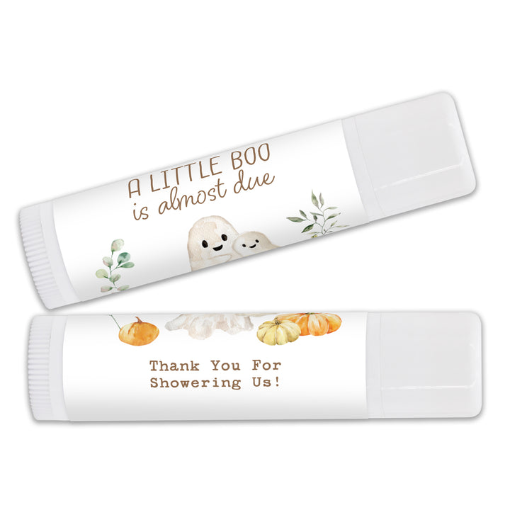 A Little Boo is Almost Due, Fall Baby Shower Lip Balm