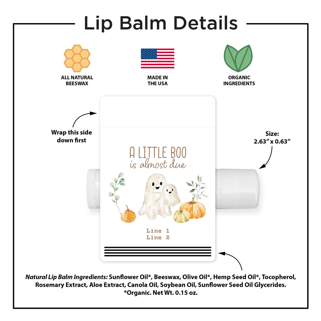 A Little Boo is Almost Due, Fall Baby Shower Lip Balm