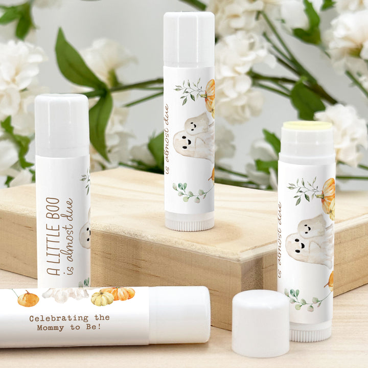 A Little Boo is Almost Due, Fall Baby Shower Lip Balm