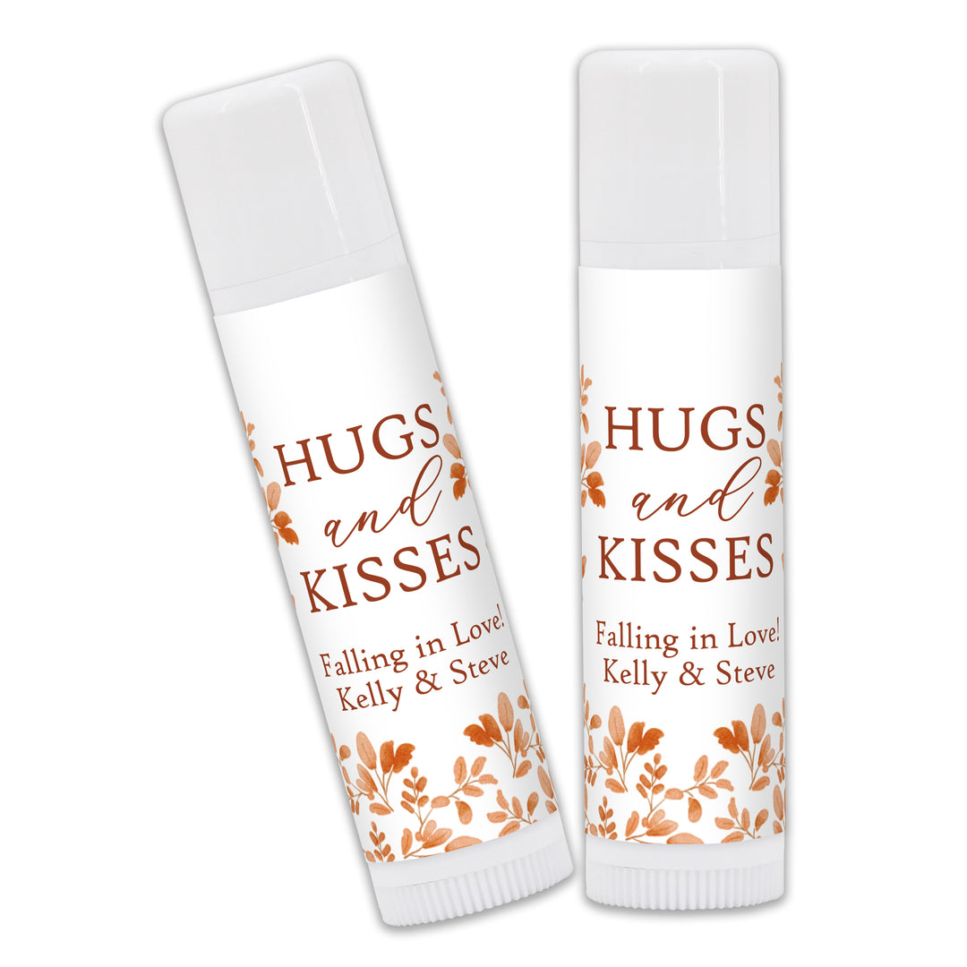 Fall Lip Balm Wedding Favors and Gifts, Bridal Shower, Hugs &amp; Kisses, Autumn Leaves