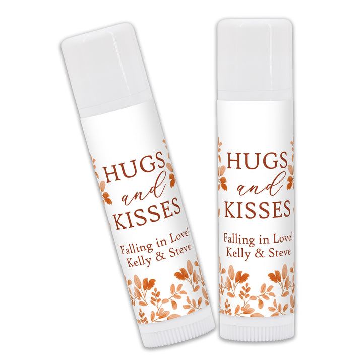 Fall Lip Balm Wedding Favors and Gifts, Bridal Shower, Hugs &amp; Kisses, Autumn Leaves