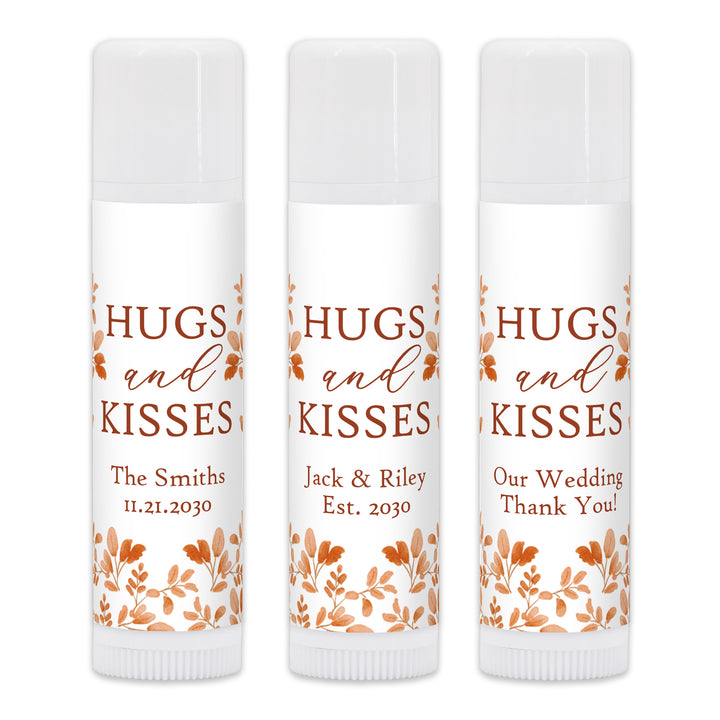 Fall Lip Balm Wedding Favors and Gifts, Bridal Shower, Hugs &amp; Kisses, Autumn Leaves