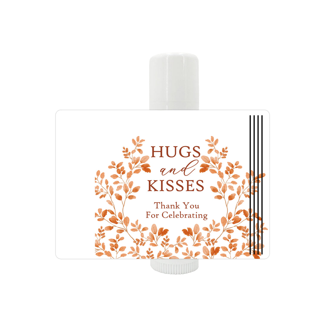 Fall Lip Balm Wedding Favors and Gifts, Bridal Shower, Hugs &amp; Kisses, Autumn Leaves