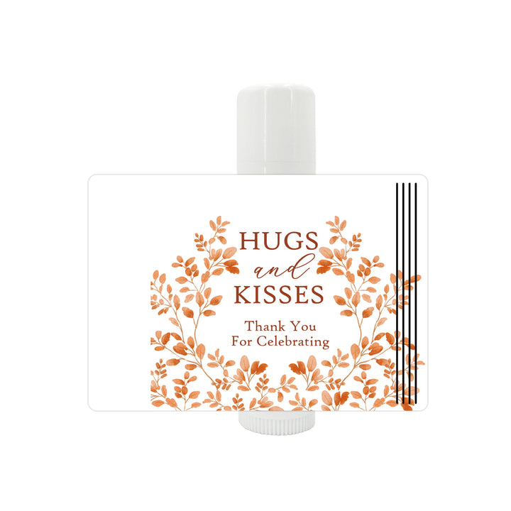 Fall Lip Balm Wedding Favors and Gifts, Bridal Shower, Hugs &amp; Kisses, Autumn Leaves