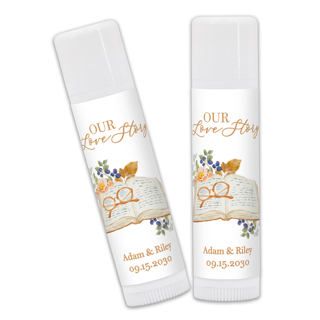 Book Theme Wedding Lip Balm Favors, Personalized Bridal Shower Favors, The Next Chapter, Book Themed Bridal Shower