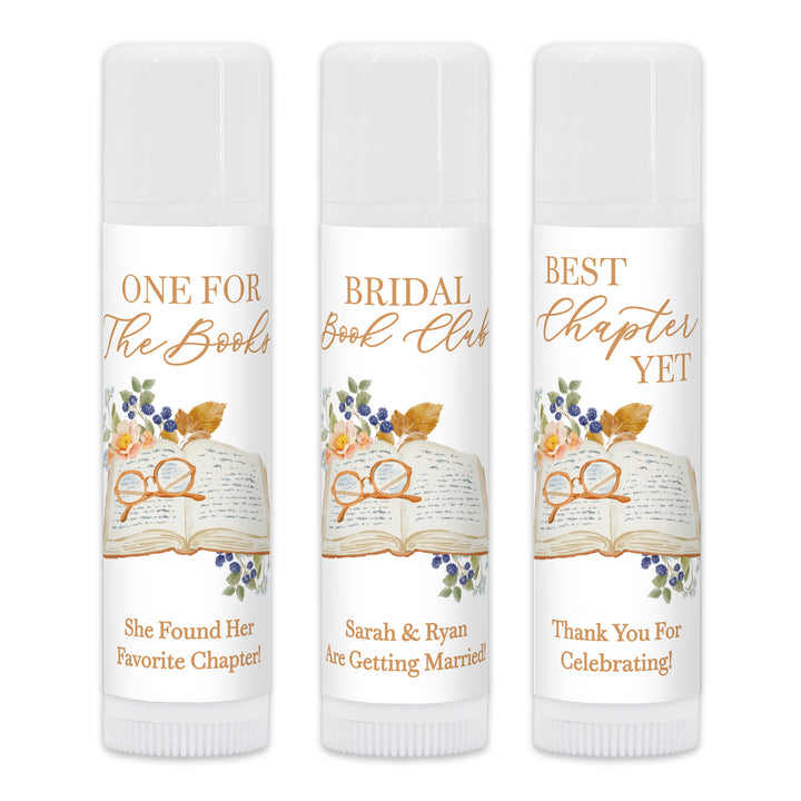 Book Theme Wedding Lip Balm Favors, Personalized Bridal Shower Favors, The Next Chapter, Book Themed Bridal Shower