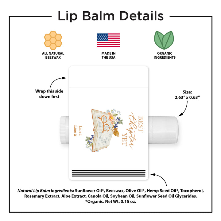 Book Theme Wedding Lip Balm Favors, Personalized Bridal Shower Favors, The Next Chapter, Book Themed Bridal Shower