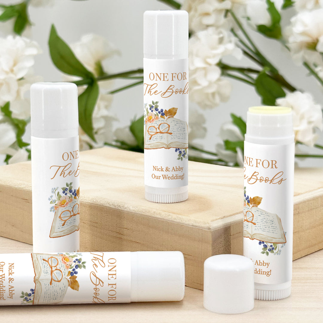 Book Theme Wedding Lip Balm Favors, Personalized Bridal Shower Favors, The Next Chapter, Book Themed Bridal Shower