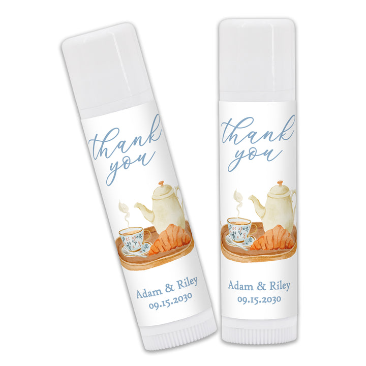 Bridal Café Lip Balm Favors, Personalized Bridal Shower Favors, Bridal Shower Tea Trays