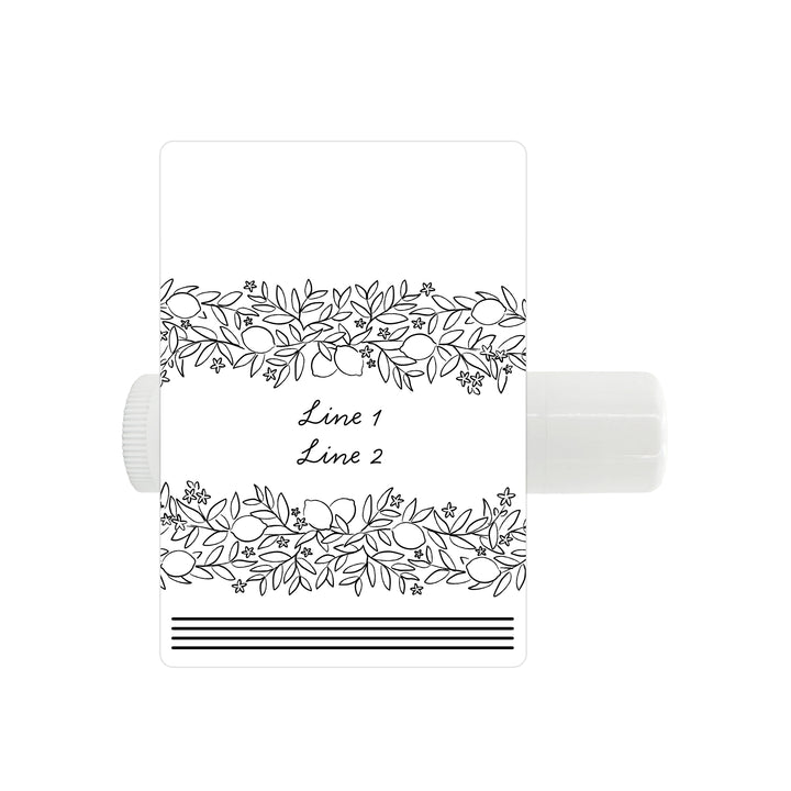 Personalized Lip Balm Favors, Wedding Favors, Bridal Shower Favor, Amalfi Coast Sketch Pattern, Hand Drawn Mediterranean Floral Lip Balm