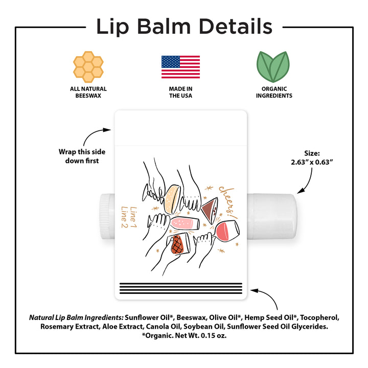 Cheers Cocktails Doodle, Lip Balm