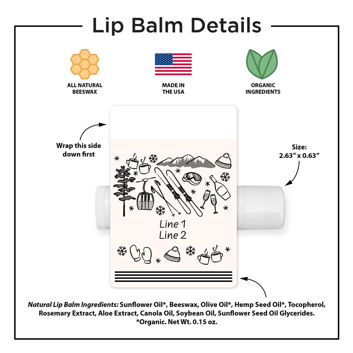 Hand Drawn Ski Bachelorette Lip Balm