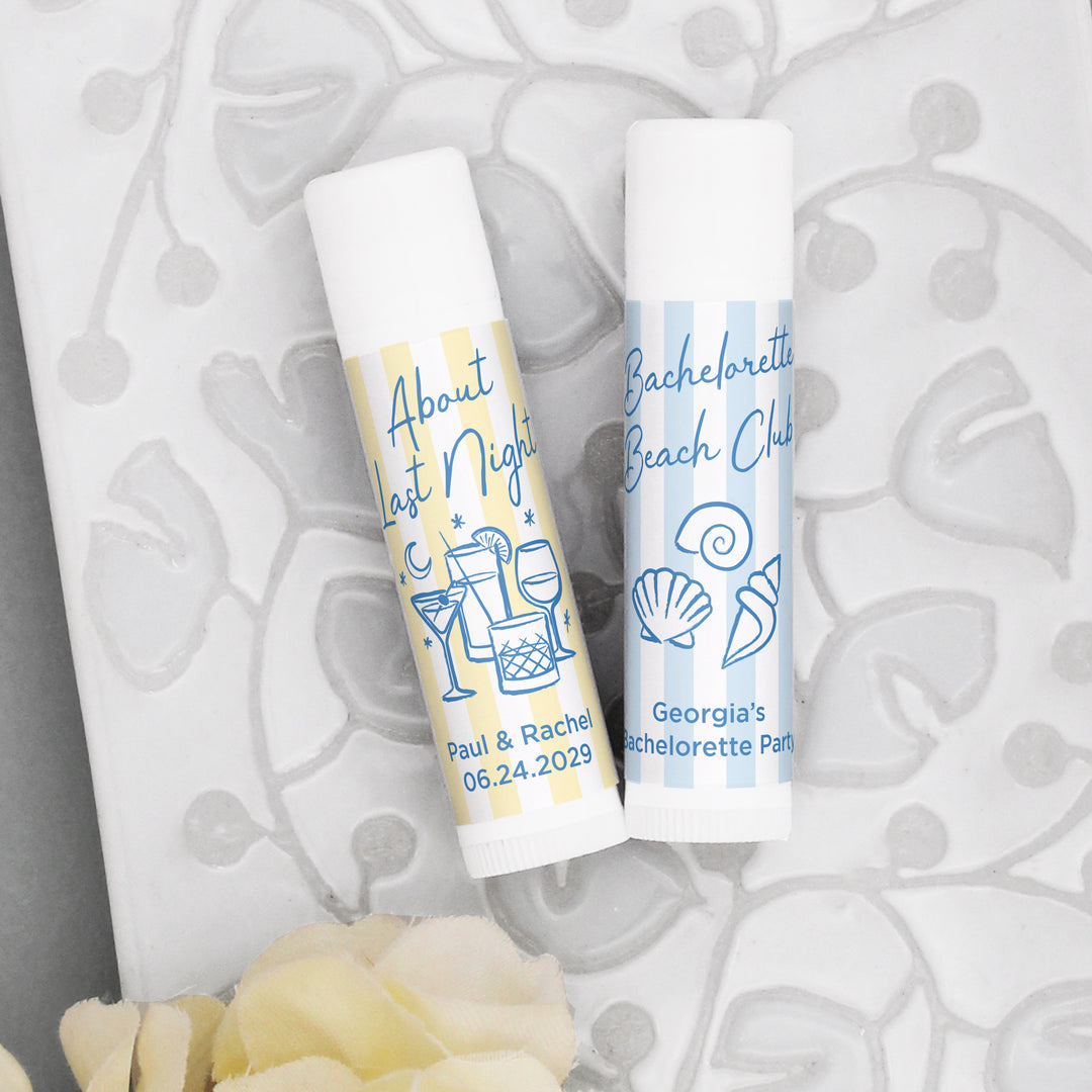 About Last Night, Last Toast on the Coast, Bachelorette Stripe Lip Balm