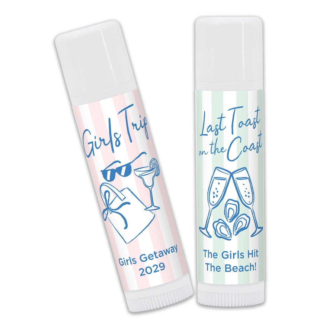 About Last Night, Last Toast on the Coast, Bachelorette Stripe Lip Balm