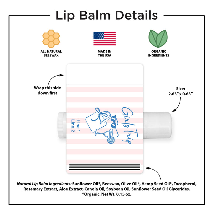 About Last Night, Last Toast on the Coast, Bachelorette Stripe Lip Balm
