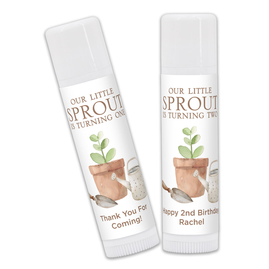 Little Sprout Birthday, Our Little Sprout is Turning One, Birthday Lip Balm