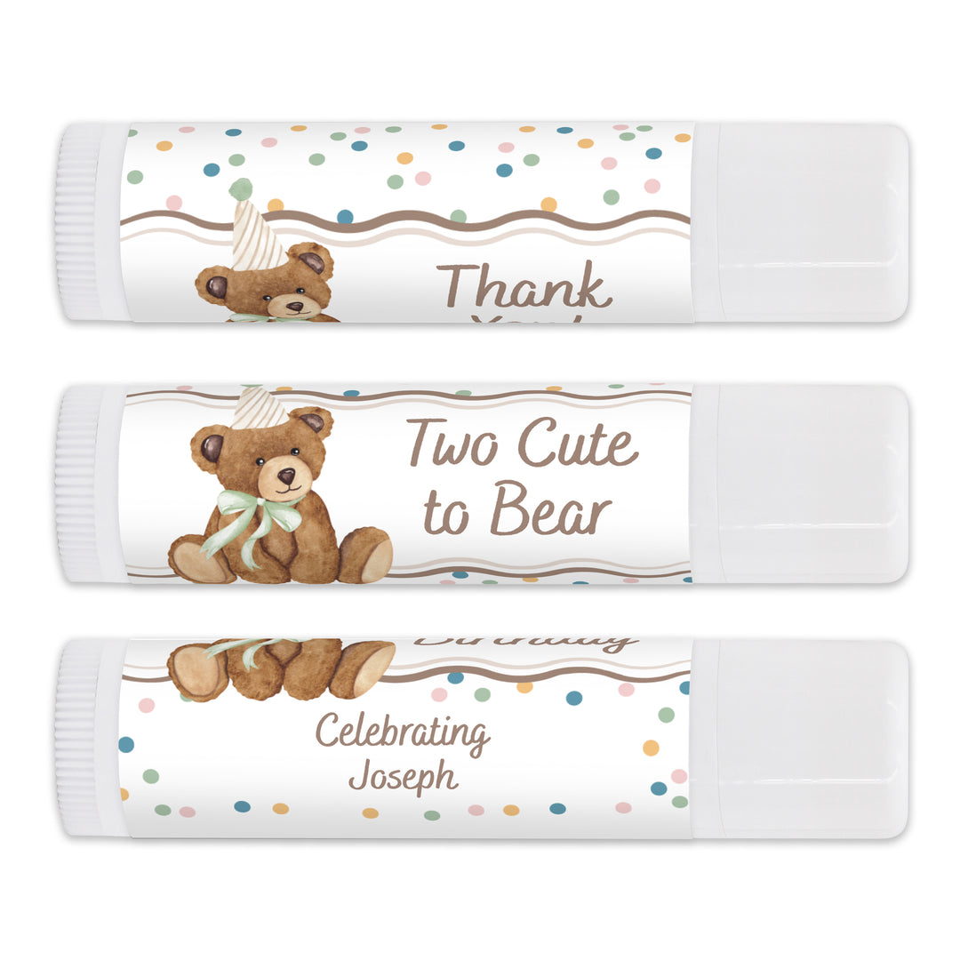 Teddy Bear Birthday, Beary First Birthday, Birthday Lip Balm