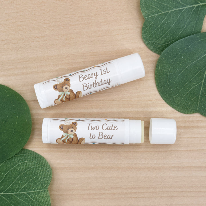 Teddy Bear Birthday, Beary First Birthday, Birthday Lip Balm