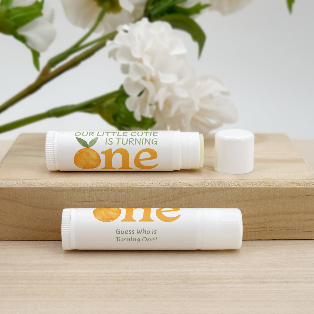 Little Cutie Birthday, Our Little Cutie is Turning One, Birthday Lip Balm