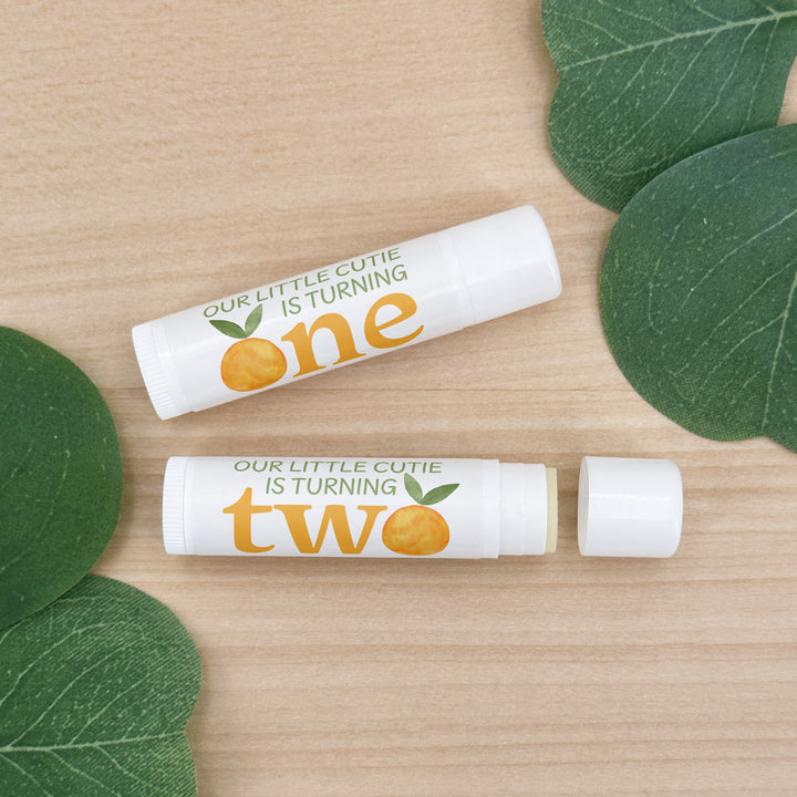 Little Cutie Birthday, Our Little Cutie is Turning One, Birthday Lip Balm