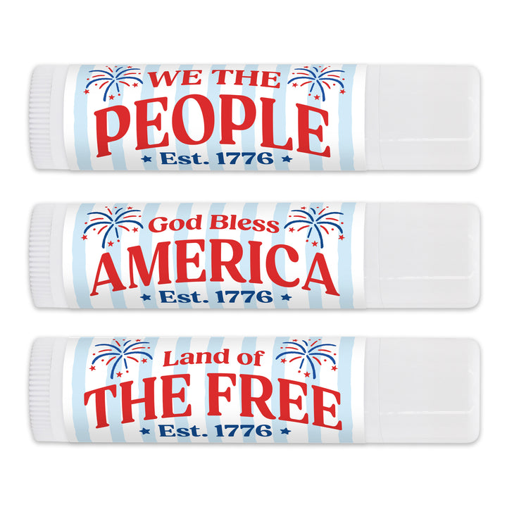 Patriotic Lip Balm Favors, God Bless America, 4th of July Party, Lip Balm
