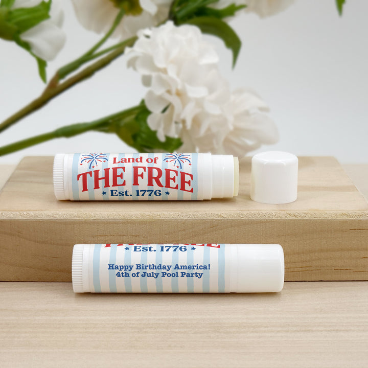 Patriotic Lip Balm Favors, God Bless America, 4th of July Party, Lip Balm