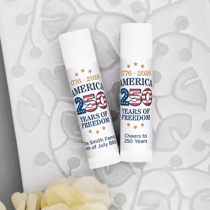 America 250, Patriotic Lip Balm Favors, 4th of July Party Favor, Lip Balm