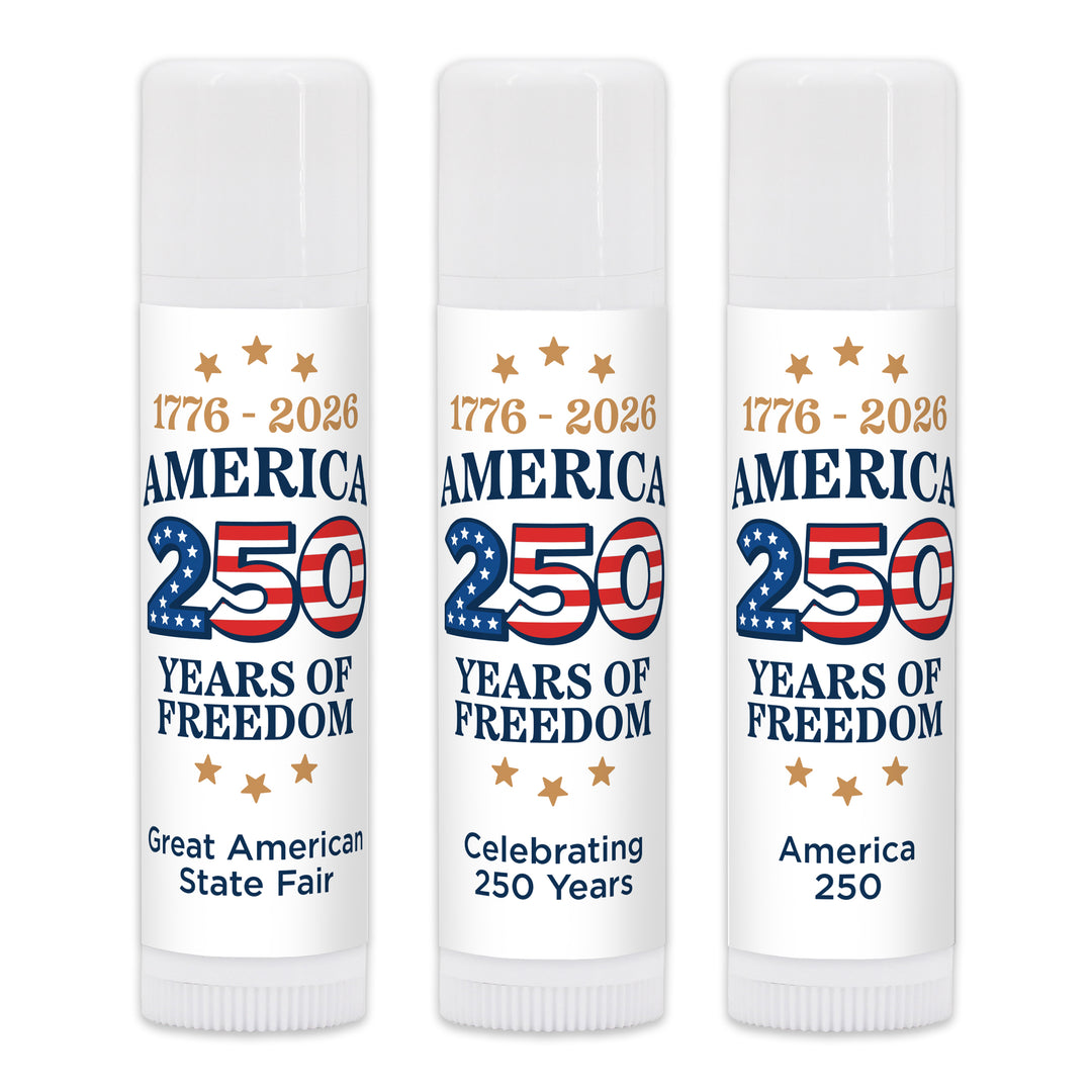 America 250, Patriotic Lip Balm Favors, 4th of July Party Favor, Lip Balm