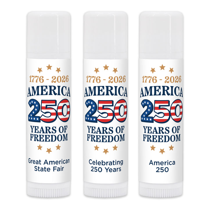 America 250, Patriotic Lip Balm Favors, 4th of July Party Favor, Lip Balm