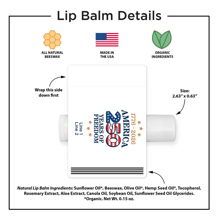 America 250, Patriotic Lip Balm Favors, 4th of July Party Favor, Lip Balm