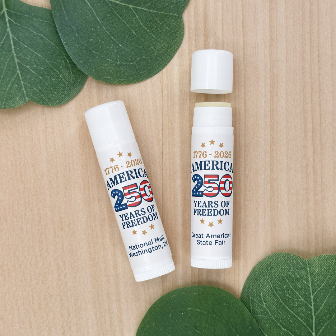 America 250, Patriotic Lip Balm Favors, 4th of July Party Favor, Lip Balm
