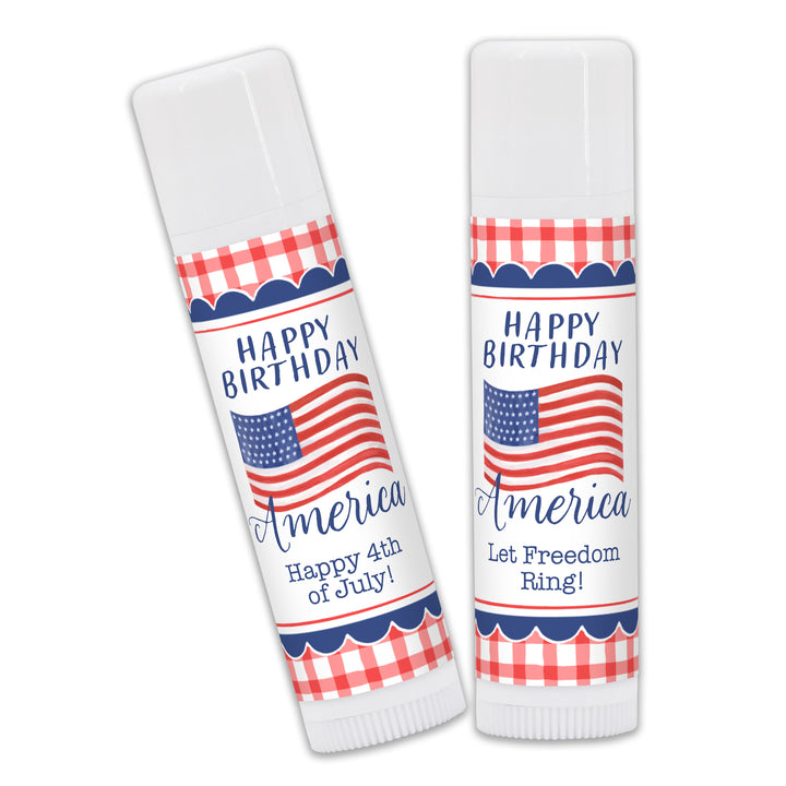 Patriotic Lip Balm Favors, Happy Birthday America, 4th of July, Lip Balm