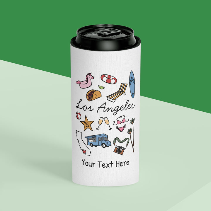 Los Angeles Can Cooler — Personalized Bachelorette Party Can Cooler