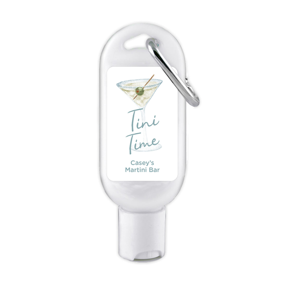 Personalized Carabiner Sunscreen Favor, Birthday Party, Bachelorette Favors, A Tini Bit Older, Martini Sunscreen