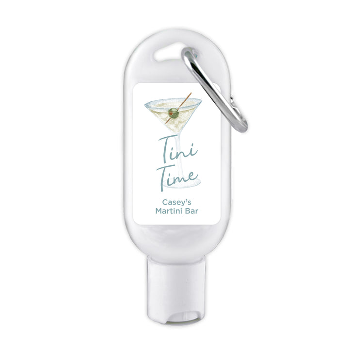 Personalized Carabiner Sunscreen Favor, Birthday Party, Bachelorette Favors, A Tini Bit Older, Martini Sunscreen