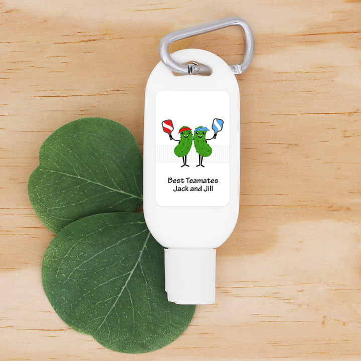 Pickleball Gift for Woman, Pickleball Party Favor, Pickleball Lovers, Personalized Sunscreen with Carabiner, Birthday Party Favors