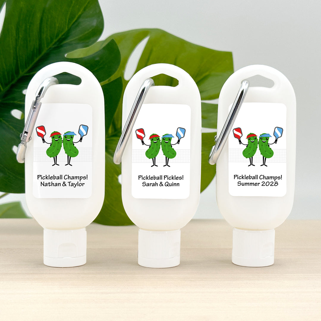 Pickleball Gift for Woman, Pickleball Party Favor, Pickleball Lovers, Personalized Sunscreen with Carabiner, Birthday Party Favors