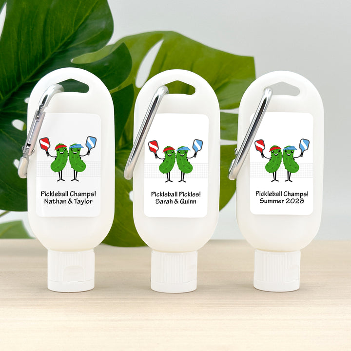 Pickleball Gift for Woman, Pickleball Party Favor, Pickleball Lovers, Personalized Sunscreen with Carabiner, Birthday Party Favors