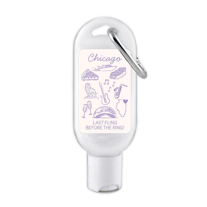 Sunscreen with Carabiner Favor, Girls Trip, Chicago Bachelorette Carabiner Sunscreen