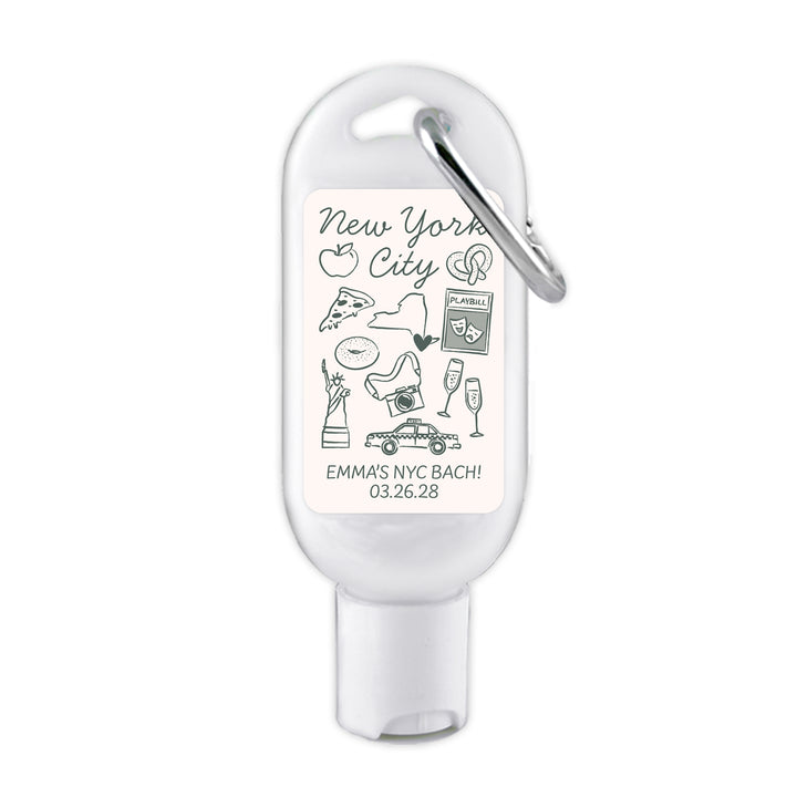 Sunscreen with Carabiner Favor, Girls Trip, New York Bachelorette Carabiner Sunscreen