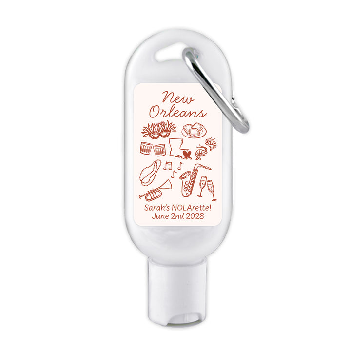 Sunscreen with Carabiner Favor, Girls Trip, New Orleans Bachelorette Carabiner Sunscreen