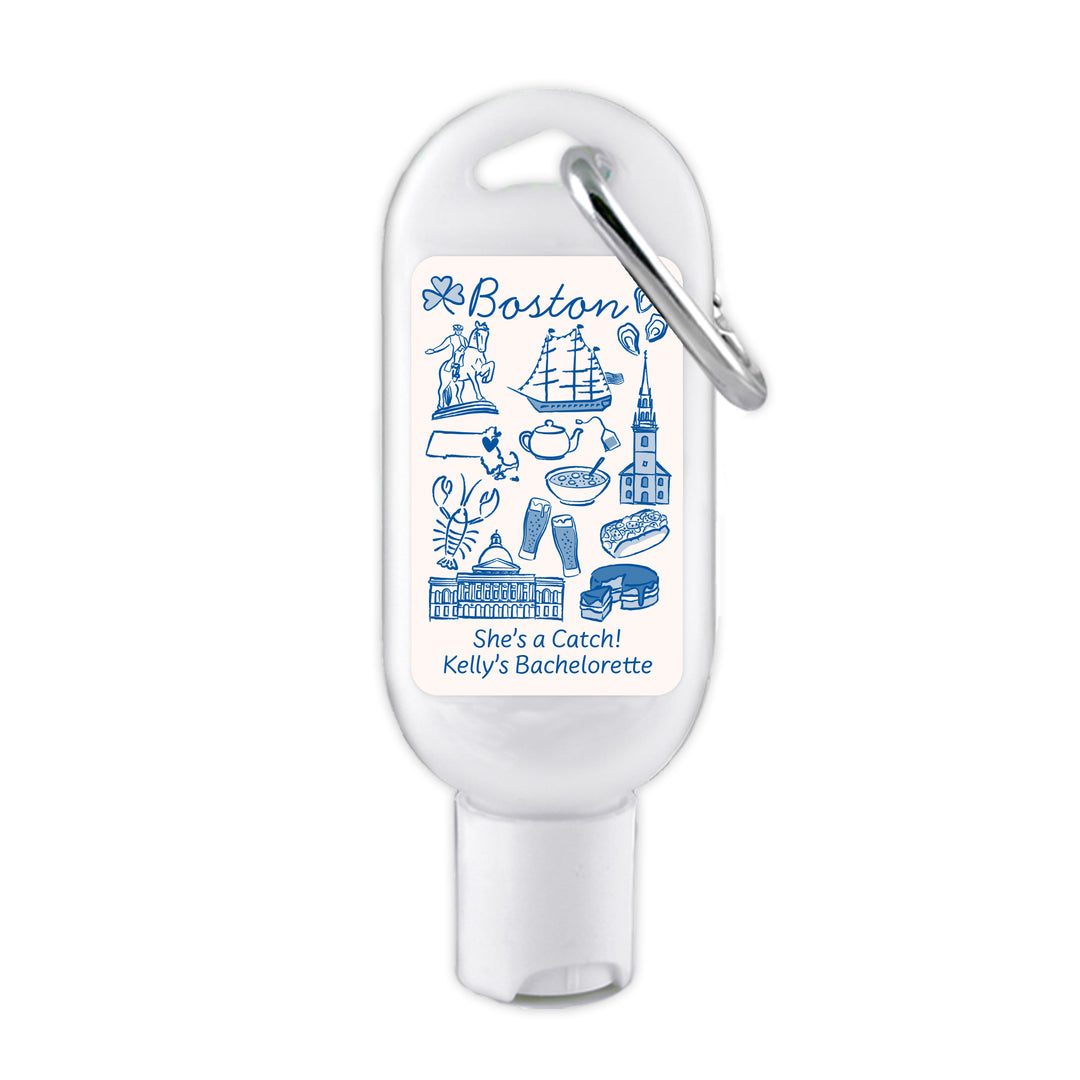 Sunscreen with Carabiner Favor, Girls Trip, Boston Bachelorette Carabiner Sunscreen