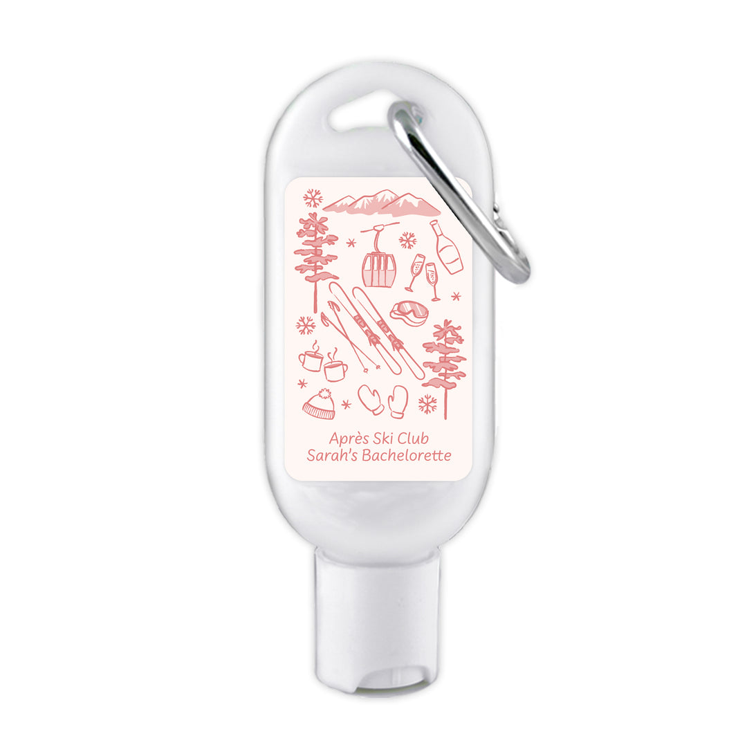 Hand Drawn Ski Sketch Pattern Carabiner Sunscreen